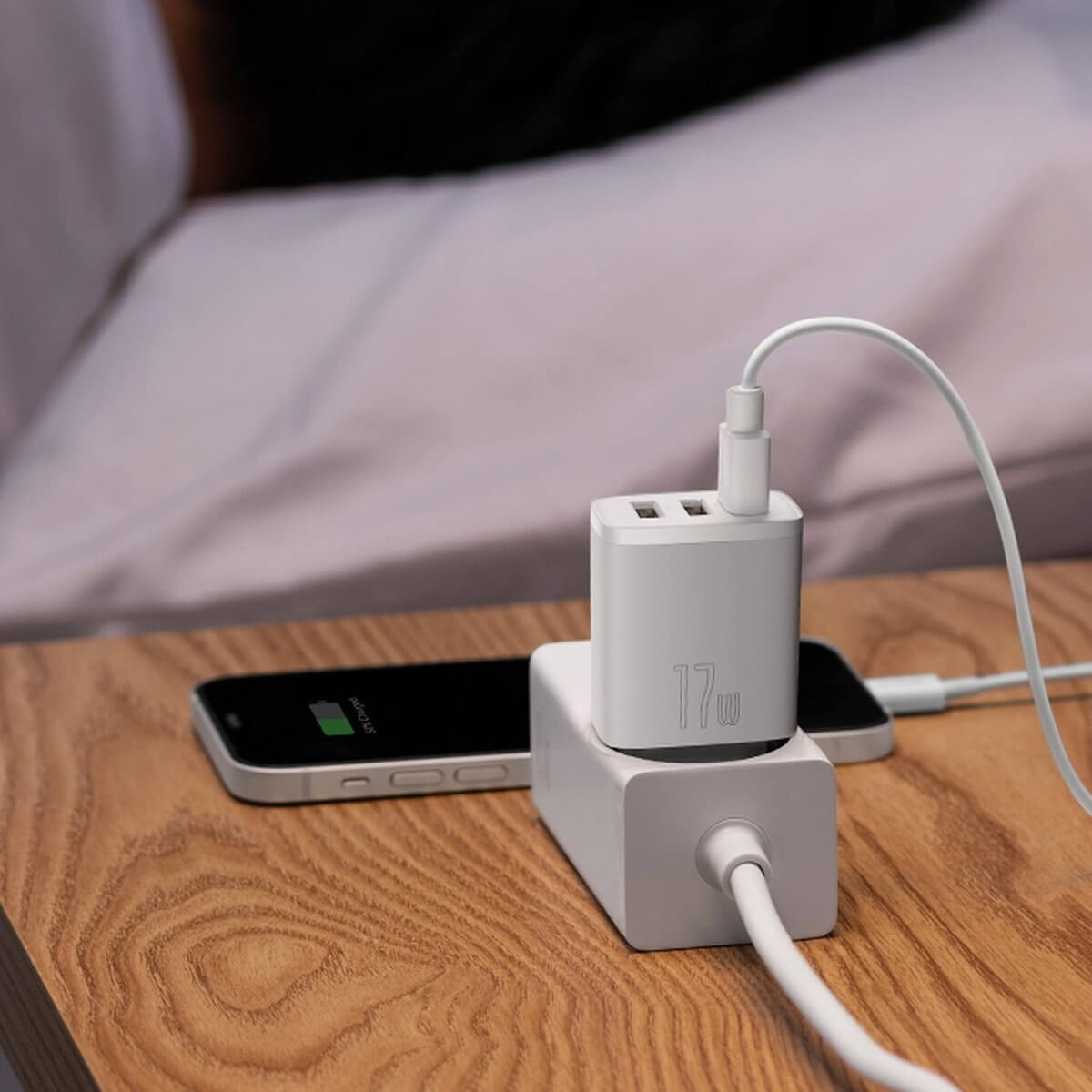 Baseus Compact 17W Οικιακός Φορτιστής Γρήγορης Φόρτισης με 3 Θύρες USB - White - CCXJ020102