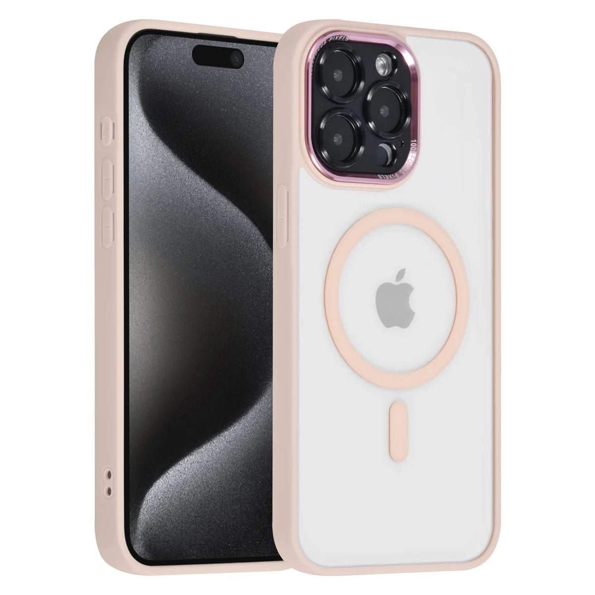 Tuniq iPhone 15 Pro Max - MagSafe Σκληρή Θήκη με Πλαίσιο Σιλικόνης - Ροζ / Διάφανη