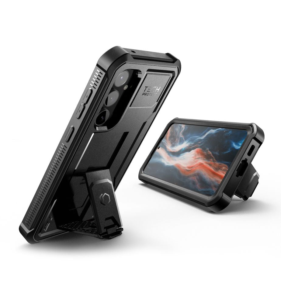 Tech - Protect Samsung Galaxy S23 FE Kevlar Pro Θήκη 360 Full Body με Προστασία Οθόνης και Stand - Black