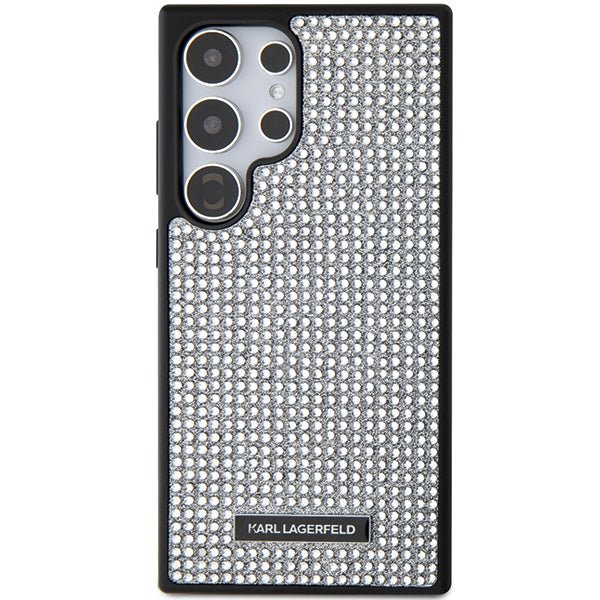 Karl Lagerfeld Samsung Galaxy S24 Ultra - Rhinestone Metal Logo - Σκληρή Θήκη με Πλαίσιο Σιλικόνης - Silver - KLHCS24LHDSPRS