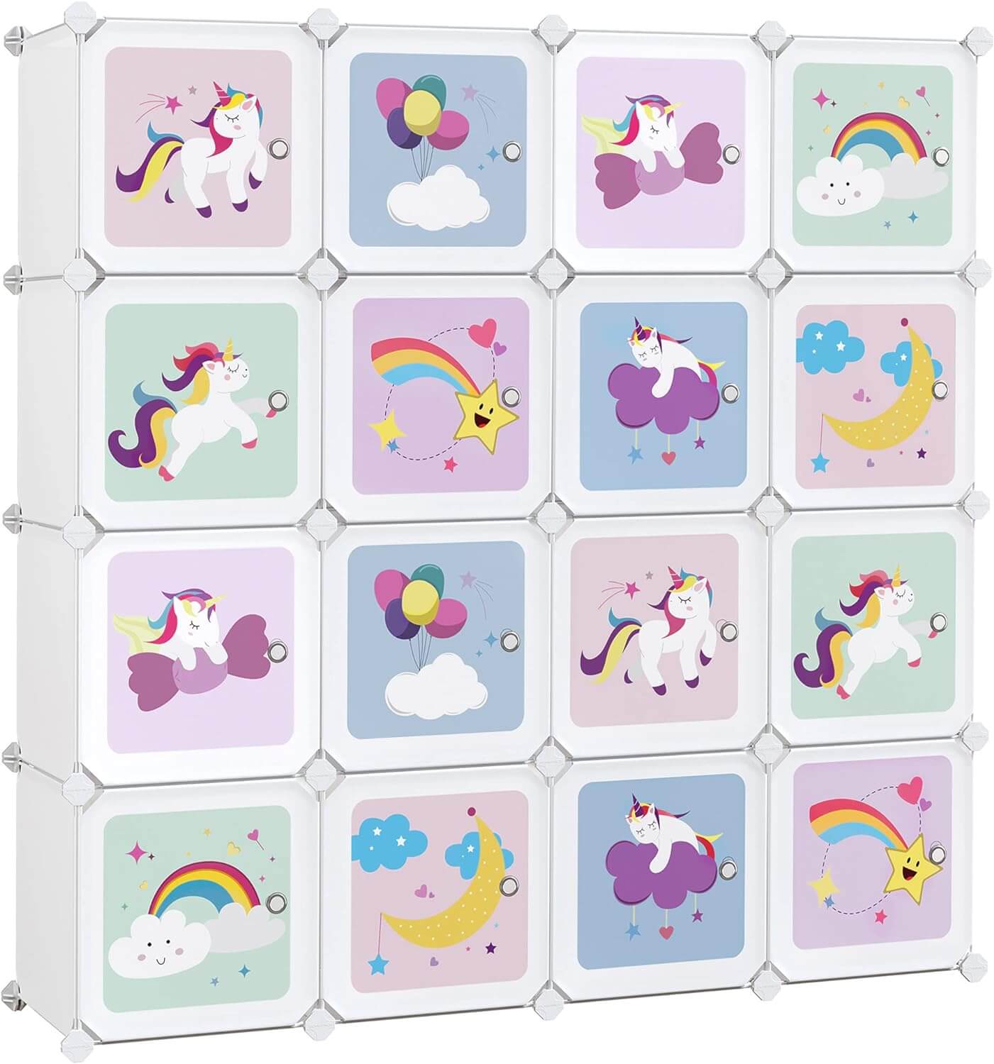 Songmics Σύστημα Αποθήκευσης με 16 Κουτιά για το Παιδικό Δωμάτιο - White - LPC906W01