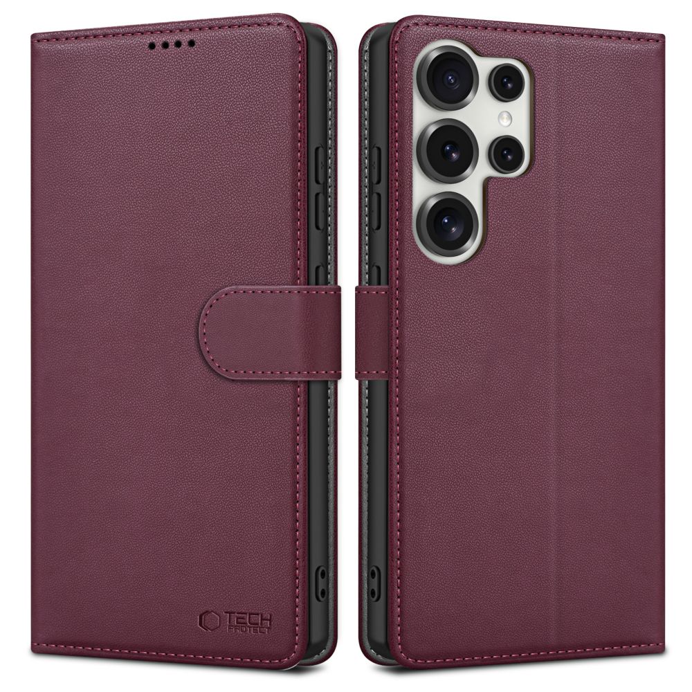 Tech - Protect Samsung Galaxy S25 Ultra Θήκη Πορτοφόλι Stand από Δερματίνη - Mulberry