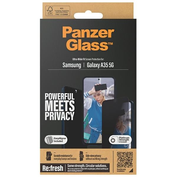 PanzerGlass Samsung Galaxy A35 5G Ultra - Wide Fit Privacy Easy Aligner Αντιχαρακτικό Γυαλί Οθόνης - Black