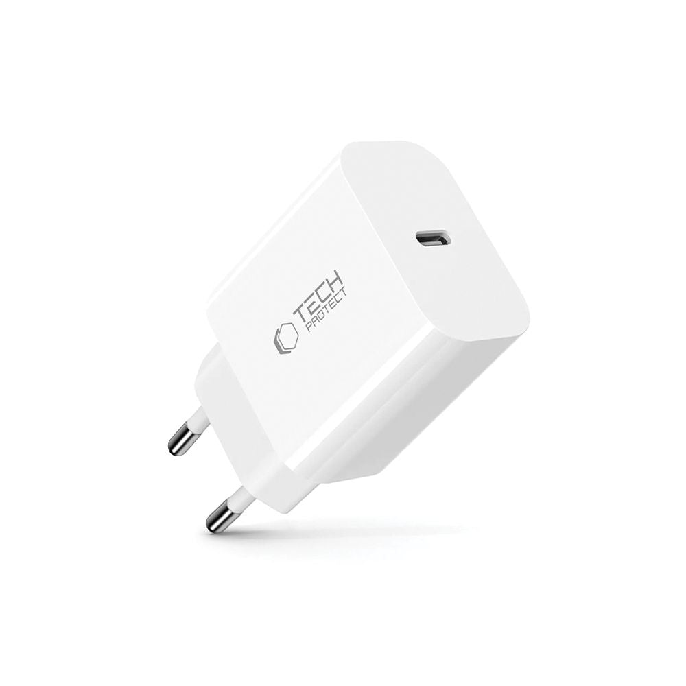 Tech - Protect NC20W - PD20W Οικιακός Φορτιστής Γρήγορης Φόρτισης με 1 Θύρα Type - C - White