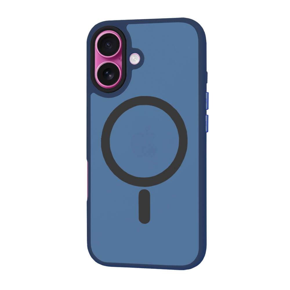 Techsuit iPhone 16 Plus - HaloFrost Series MagSafe - Σκληρή Θήκη με Πλαίσιο Σιλικόνης - Deep Blue