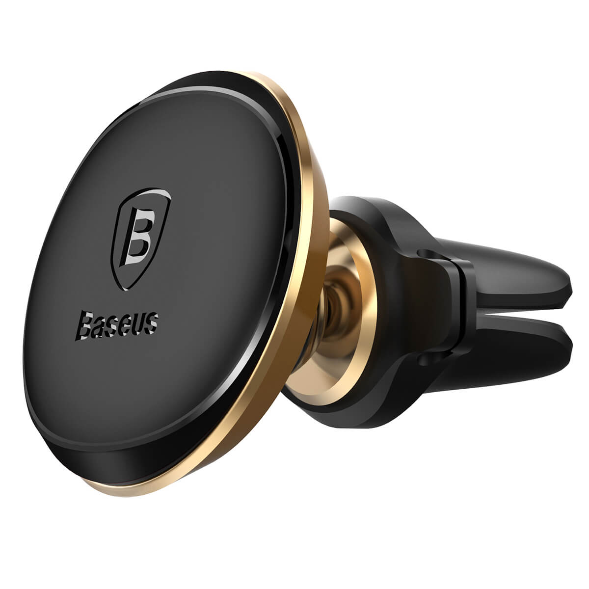 Baseus Magnetic Air Vent Car Mount Holder with Cable Clip - Μαγνητική Βάση Αυτοκινήτου Αεραγωγού με Clip για Καλώδιο - Gold - SUGX - A0V