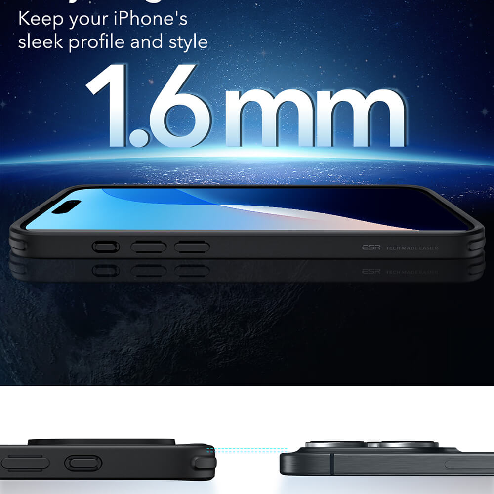 ESR iPhone 16 Pro Max Classic Hybrid Halolock Σκληρή Θήκη με Πλαίσιο Σιλικόνης και MagSafe - Διάφανη / Black