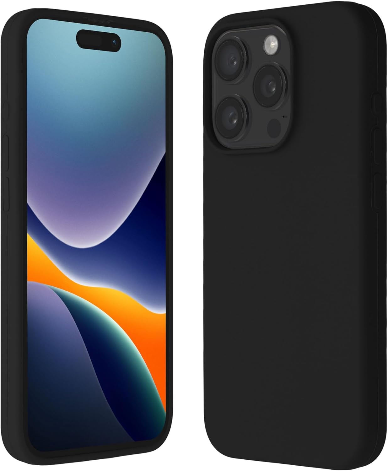 Kalibri iPhone 15 Pro Θήκη Σιλικόνης Rubberized TPU - Black