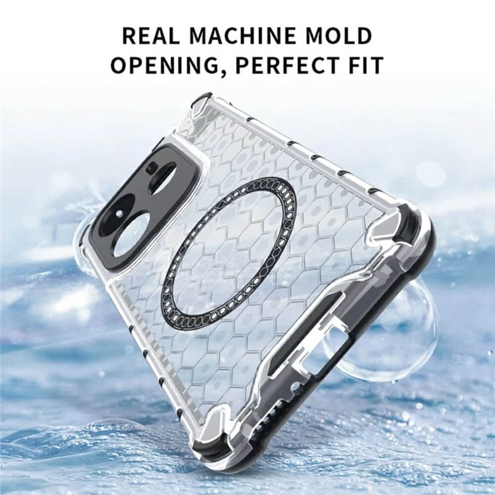 Techsuit Xiaomi Redmi Note 14 5G Honeycomb Shield MagSafe Σκληρή Θήκη με Πλαίσιο Σιλικόνης - Black