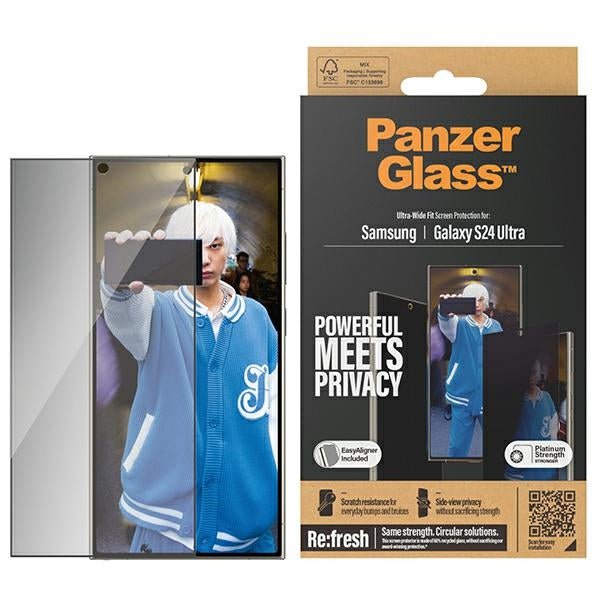 PanzerGlass Samsung Galaxy S24 Ultra - Ultra - Wide Fit Privacy Easy Aligner Αντιχαρακτικό Γυαλί Οθόνης - Black
