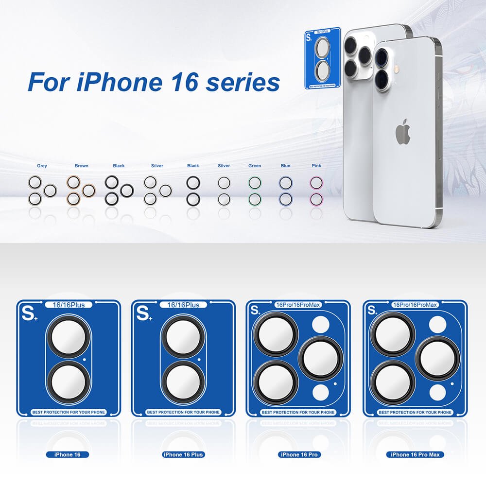 Lito iPhone 16 - S+ Camera Glass Protector - Αντιχαρακτικό Γυαλί για την Κάμερα - Black