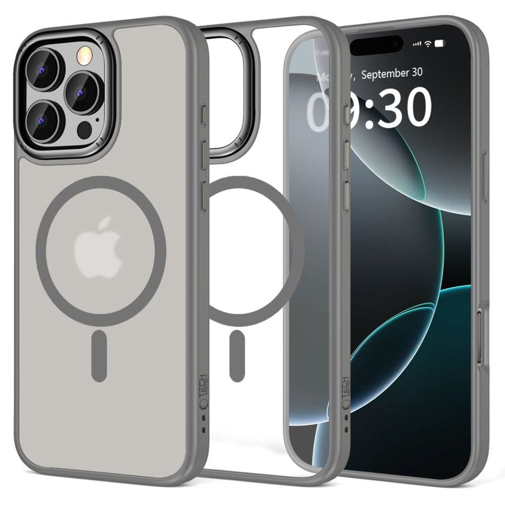Tech - Protect iPhone 16 Pro MagEdge - Σκληρή Θήκη με Πλαίσιο Σιλικόνης και MagSafe - Titanium / Gunmetal