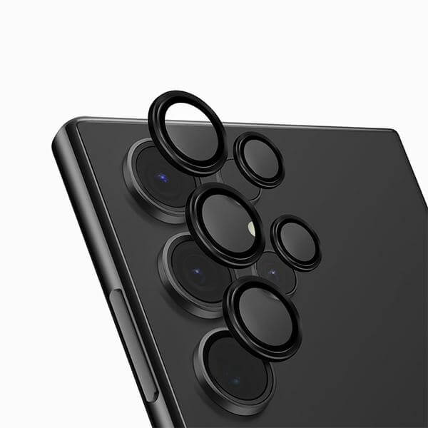 Uniq Samsung Galaxy S24 Ultra Optix Aluminium Camera Lens Protector Αντιχαρακτικό Γυαλί για την Κάμερα - Midnight Black
