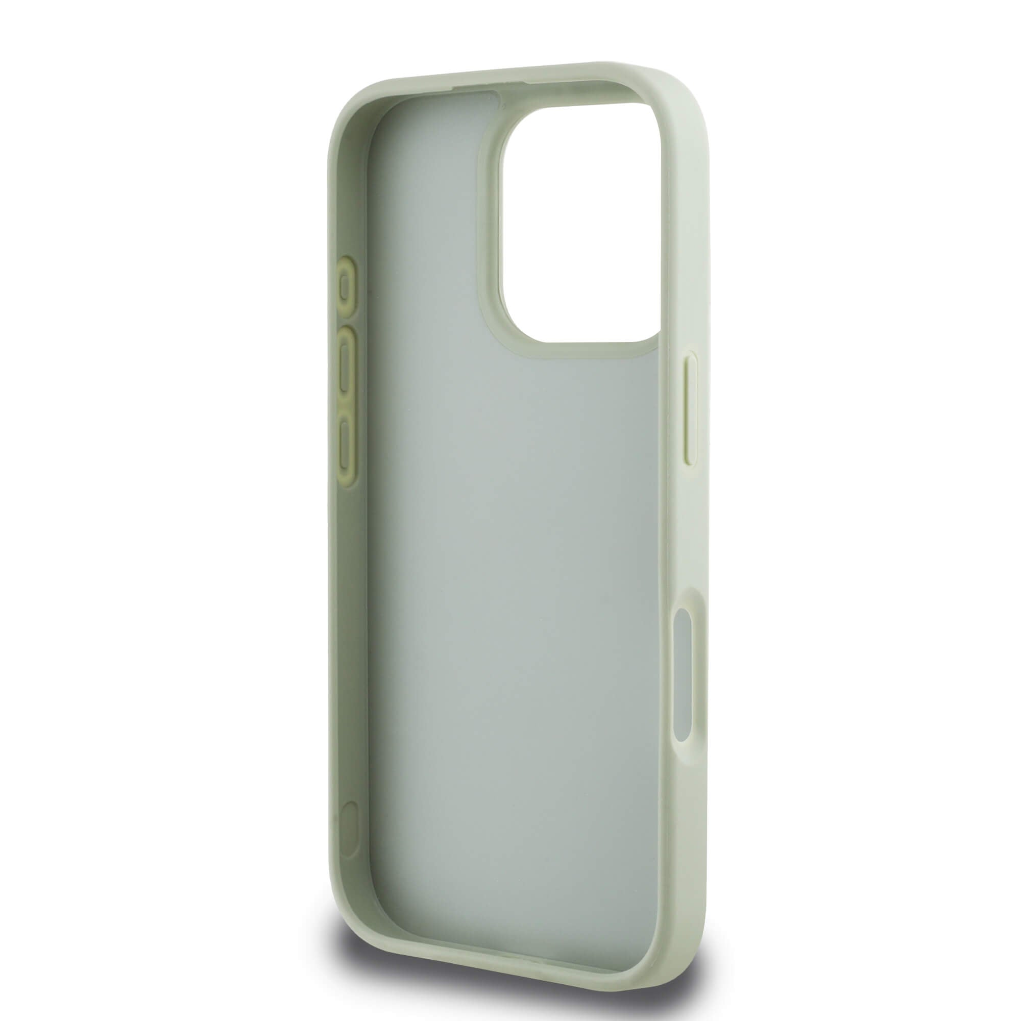 Guess iPhone 16 Pro - Grained Big 4G Logo Small Classic Logo - Σκληρή Θήκη με Επένδυση από Οικολογικό Δέρμα - Green - GUHCP16LPGT4MBN