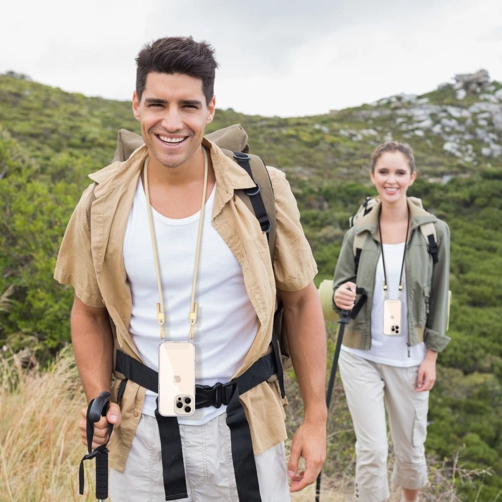 Tech - Protect iPhone 16e Flexair Chain MagSafe Σκληρή Θήκη με Πλαίσιο Σιλικόνης και 2 Λουράκια - Διάφανη - Black / Taupe