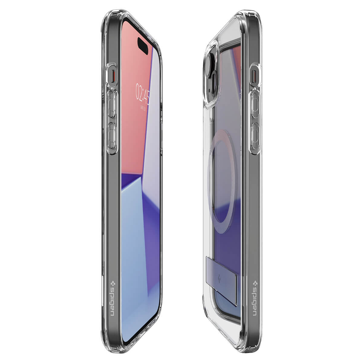 Spigen iPhone 15 Ultra Hybrid S MagSafe Σκληρή Θήκη με Πλαίσιο Σιλικόνης και Stand - Crystal Clear