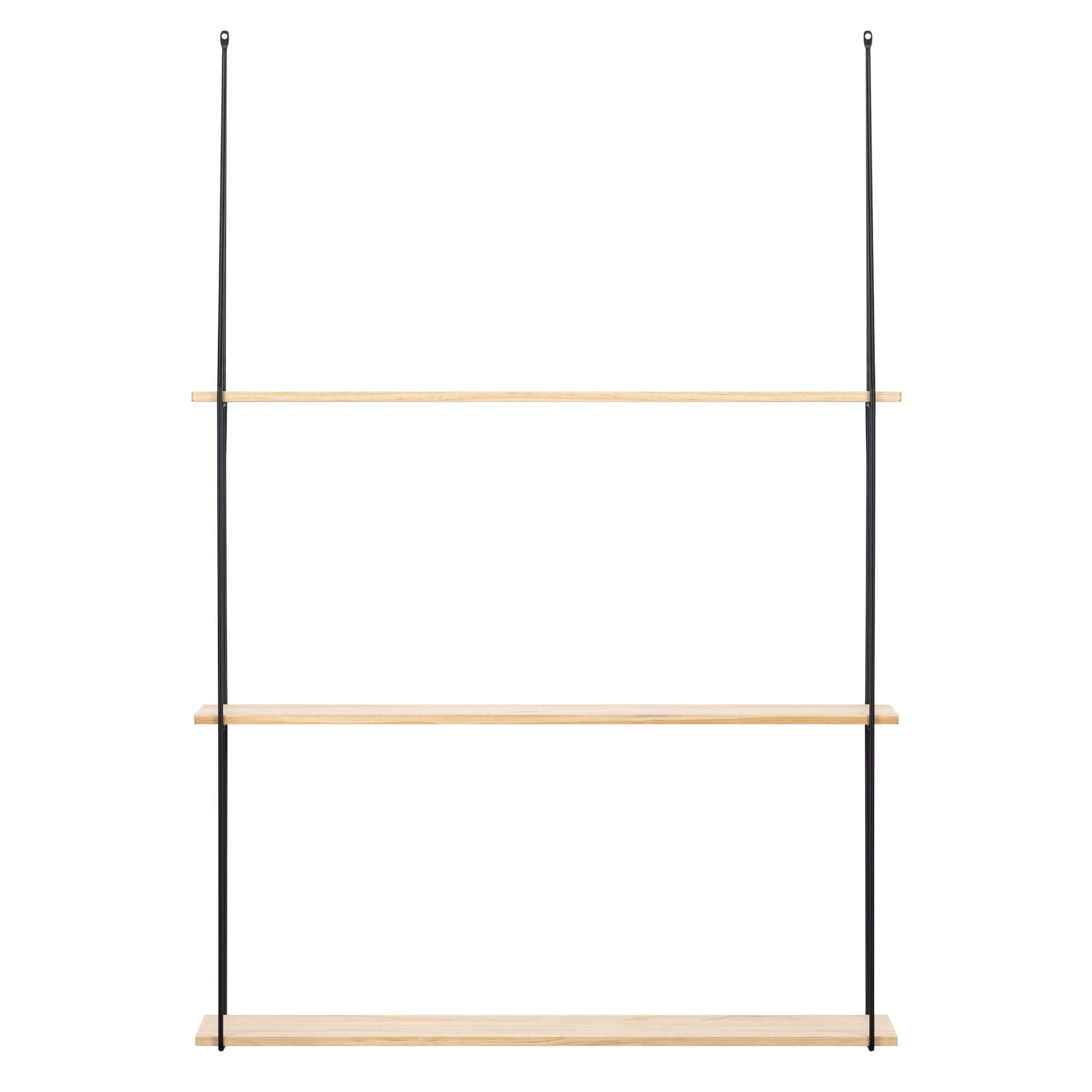 Navaris Ράφι Τοίχου Τριών Επιπέδων - 97 x 65 x 15 cm - Light Brown / Black - 55122.2