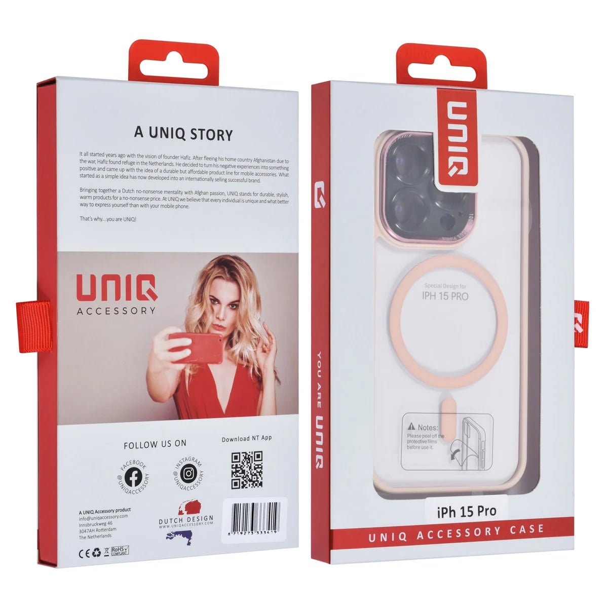 Tuniq iPhone 15 Pro - MagSafe Σκληρή Θήκη με Πλαίσιο Σιλικόνης - Ροζ / Διάφανη