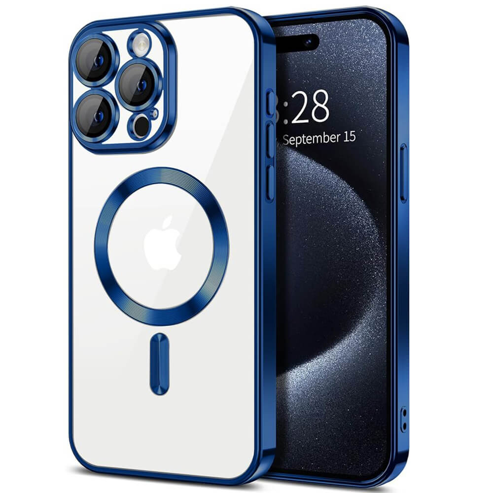 Techsuit iPhone 15 Pro Max - Luxury Crystal MagSafe - Θήκη Σιλικόνης - Deep Blue