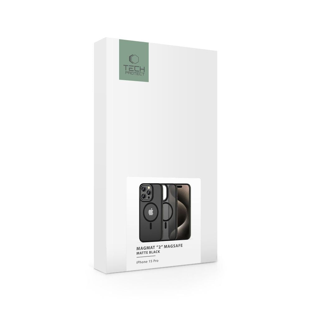 Tech - Protect iPhone 15 Pro MagMat 2 - Σκληρή Θήκη με Πλαίσιο Σιλικόνης και MagSafe - Matte Black / Ημιδιάφανη