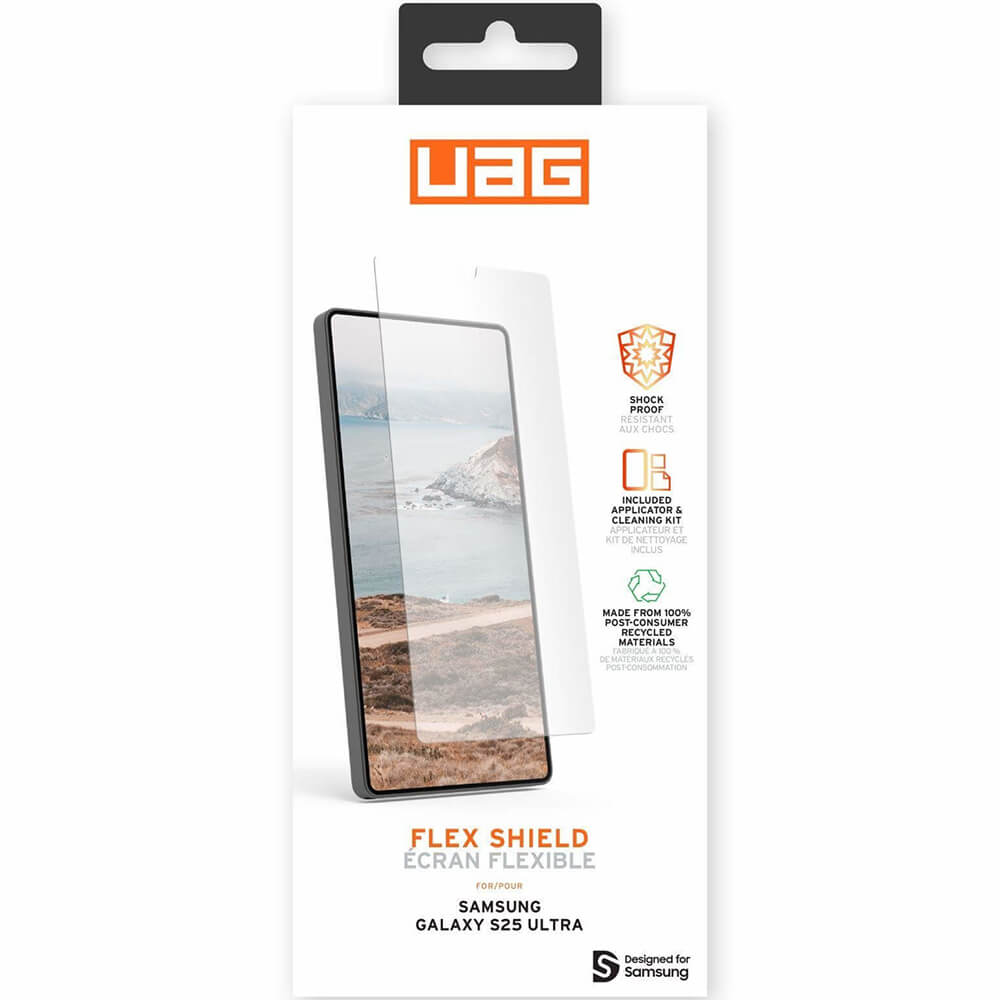 UAG Samsung Galaxy S25 Ultra Flex Shield Eco 7H Αντιχαρακτικό Γυαλί Οθόνης με Κιτ Εγκατάστασης - Clear