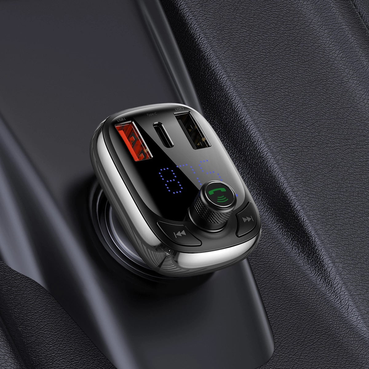 Baseus T Typed S - 13 Overseas Edition Car FM Transmitter για Αναπαραγωγή Μουσικής / Handsfree Κλήσεις / Φόρτιση Κινητών στο Αυτοκίνητο PD QC 3.0 - Black - CCMT000101