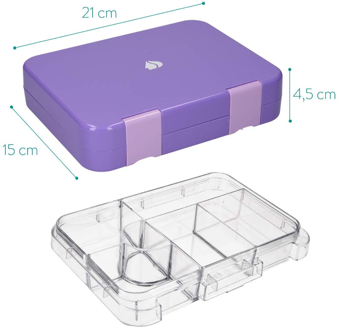 Navaris Bento Box for Kids Δοχείο Αποθήκευσης Τροφής για Παιδιά BPA Free - Purple - 49877.01.38