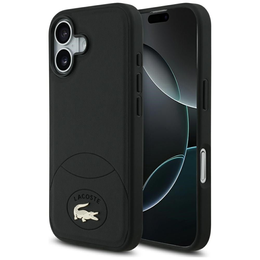 Lacoste iPhone 17 - Bliss MagSafe - Σκληρή Θήκη με Πλαίσιο Σιλικόνης και Επένδυση Οικολογικού Δέρματος - Black