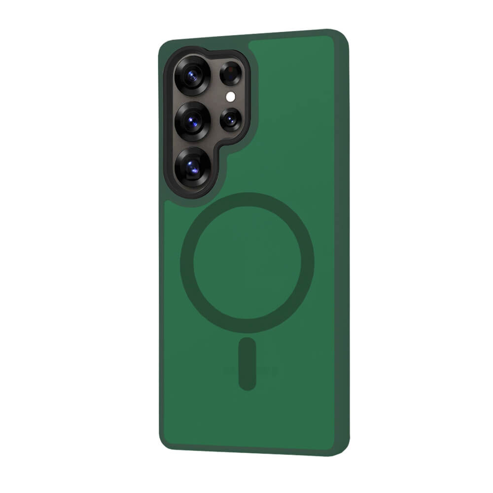 Techsuit Samsung Galaxy S25 Ultra - HaloFrost MagSafe Series - Σκληρή Θήκη με Πλαίσιο Σιλικόνης - Midnight Green