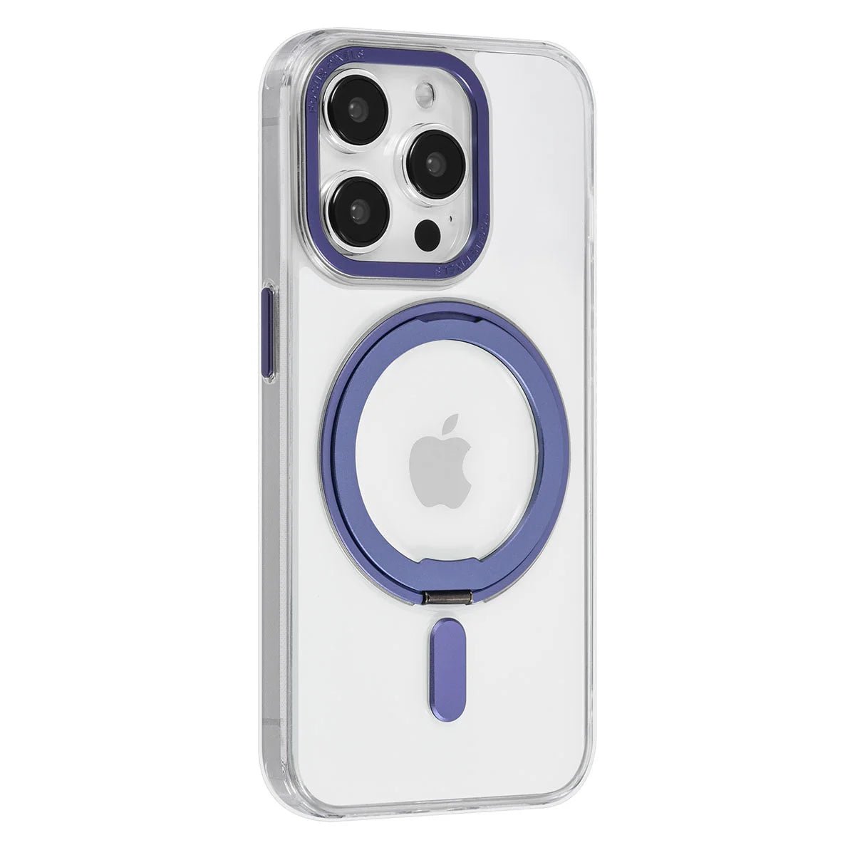 Tuniq iPhone 15 Pro - Σκληρή MagSafe Θήκη με Περιστρεφόμενο Δαχτυλίδι Συγκράτησης - Διάφανη / Μοβ