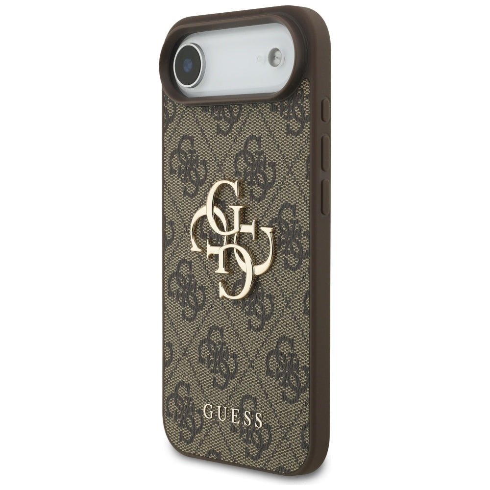 Guess iPhone Air - 4G Big Logo - Σκληρή Θήκη με Πλαίσιο Σιλικόνης και Επένδυση Συνθετικού Δέρματος - Brown - GUHCP17M4GMGBR