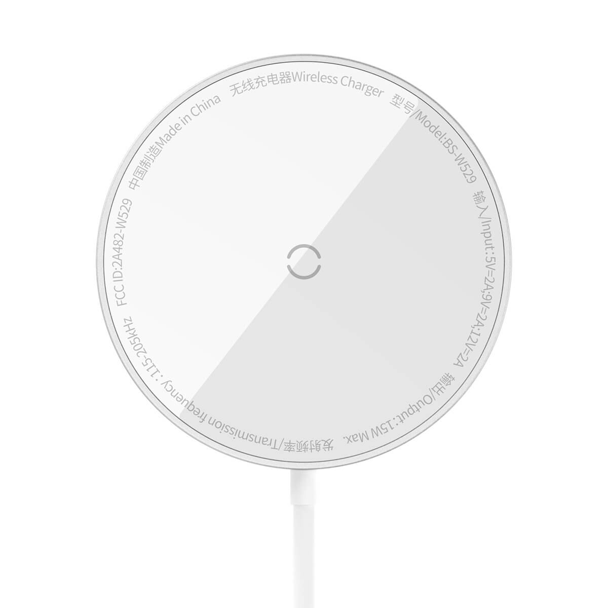 Baseus Simple Mini3 BS - W529 Ασύρματος Φορτιστής MagSafe με Καλώδιο Type - C 15W - Silver - CCJJ040012
