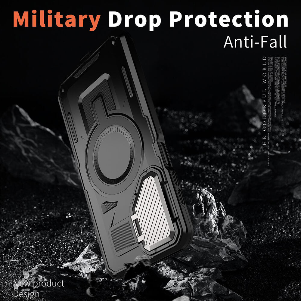 Techsuit Samsung Galaxy A55 5G CamVault MagSafe Σκληρή Θήκη με Πλαίσιο Σιλικόνης - Black