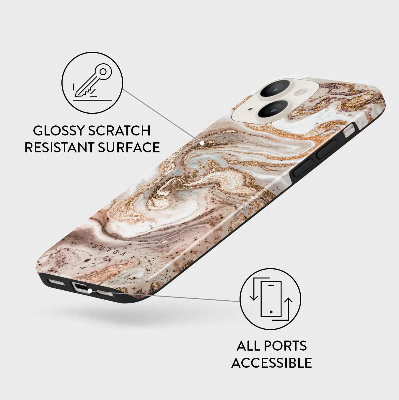 Burga iPhone 14 Fashion Tough Σκληρή Θήκη - Cappuccino