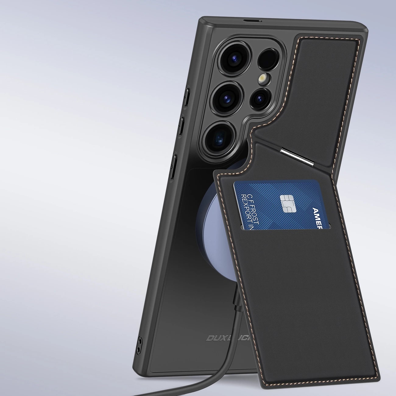 Dux Ducis Samsung Galaxy S24 Ultra Rafi II Mag Anti - RFID Θήκη με Υποδοχή για Κάρτες / Stand και MagSafe - Black