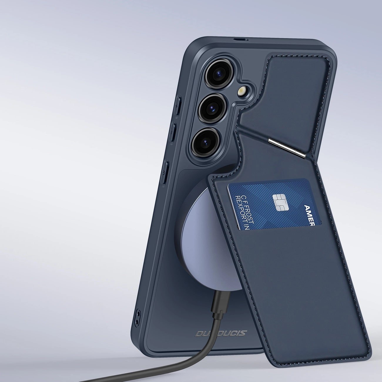 Dux Ducis Samsung Galaxy S24+ Rafi II Mag Anti - RFID Θήκη με Υποδοχή για Κάρτες / Stand και MagSafe - Blue