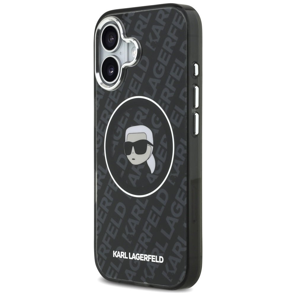 Karl Lagerfeld iPhone 17 - IML Karl Head Logo MagSafe - Σκληρή Θήκη με Πλαίσιο Σιλικόνης - Black - KLHMP17SHMKBKHOK
