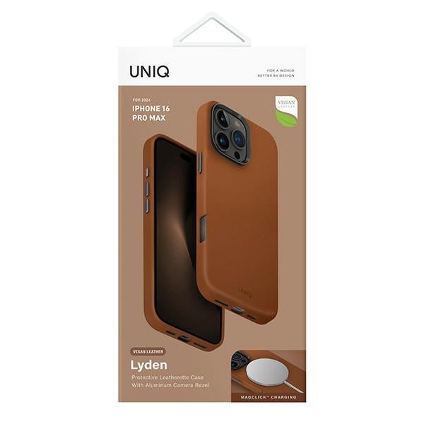 Uniq iPhone 16 Pro Max Lyden MagClick Σκληρή Θήκη με Επένδυση Συνθετικού Δέρματος και MagSafe - Caramel