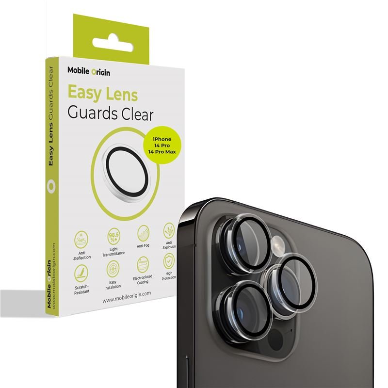 Mobile Origin Easy Lens Guards iPhone 14 Pro / iPhone 14 Pro Max - Προστασία Κάμερας - Αντιχαρακτικό Γυαλί - Διάφανο