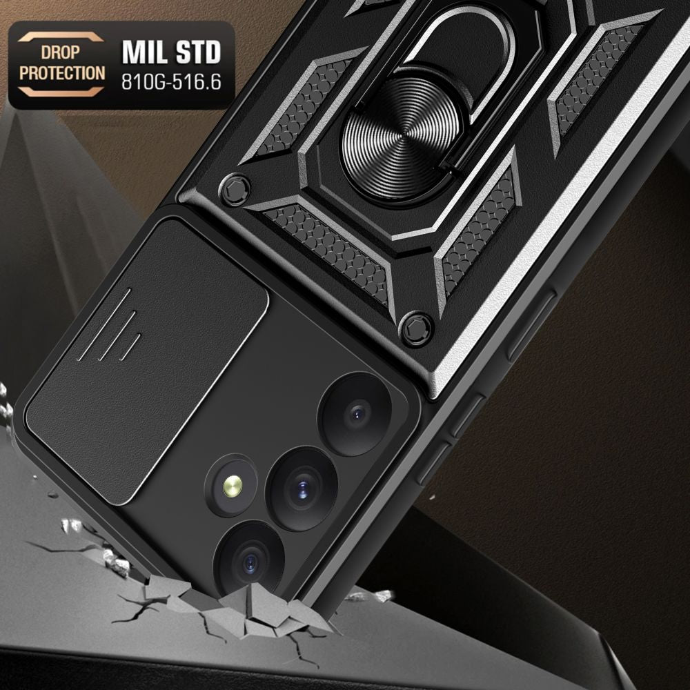 Tech - Protect Samsung Galaxy A35 5G Camshield Pro Σκληρή Θήκη με Πλαίσιο Σιλικόνης και Δαχτυλίδι Συγκράτησης - Black