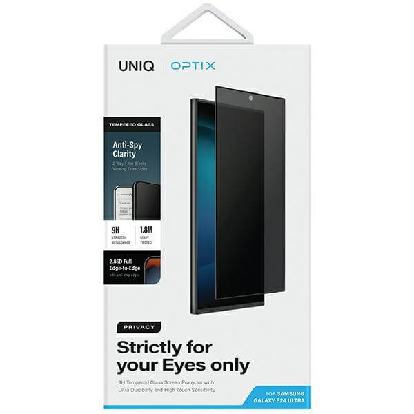 Uniq Samsung Galaxy S24 Ultra 9H Optix Privacy Αντιχαρακτικό Γυαλί Οθόνης με Κιτ Εγκατάστασης - Black