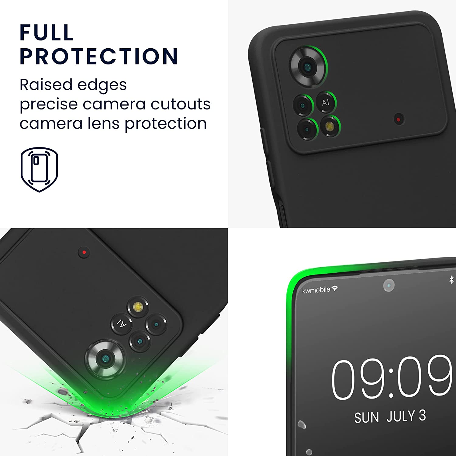 KW Xiaomi Poco X4 Pro 5G Θήκη Σιλικόνης Rubberized TPU - Black Matte - 57983.47