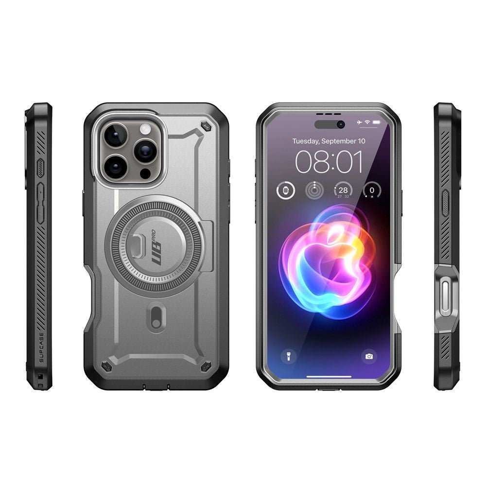 Supcase iPhone 16 Pro Max - UB Pro Mag Σκληρή Θήκη με Προστασία Οθόνης και Stand με MagSafe - Titan Grey
