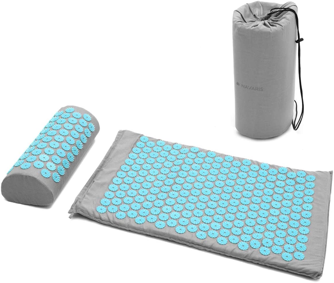 Navaris 2 - in - 1 Acupressure Mat and Pillow Set Σετ 2 σε 1 Χαλάκι και Μαξιλάρι Μασάζ - Grey / Blue - 43899.25