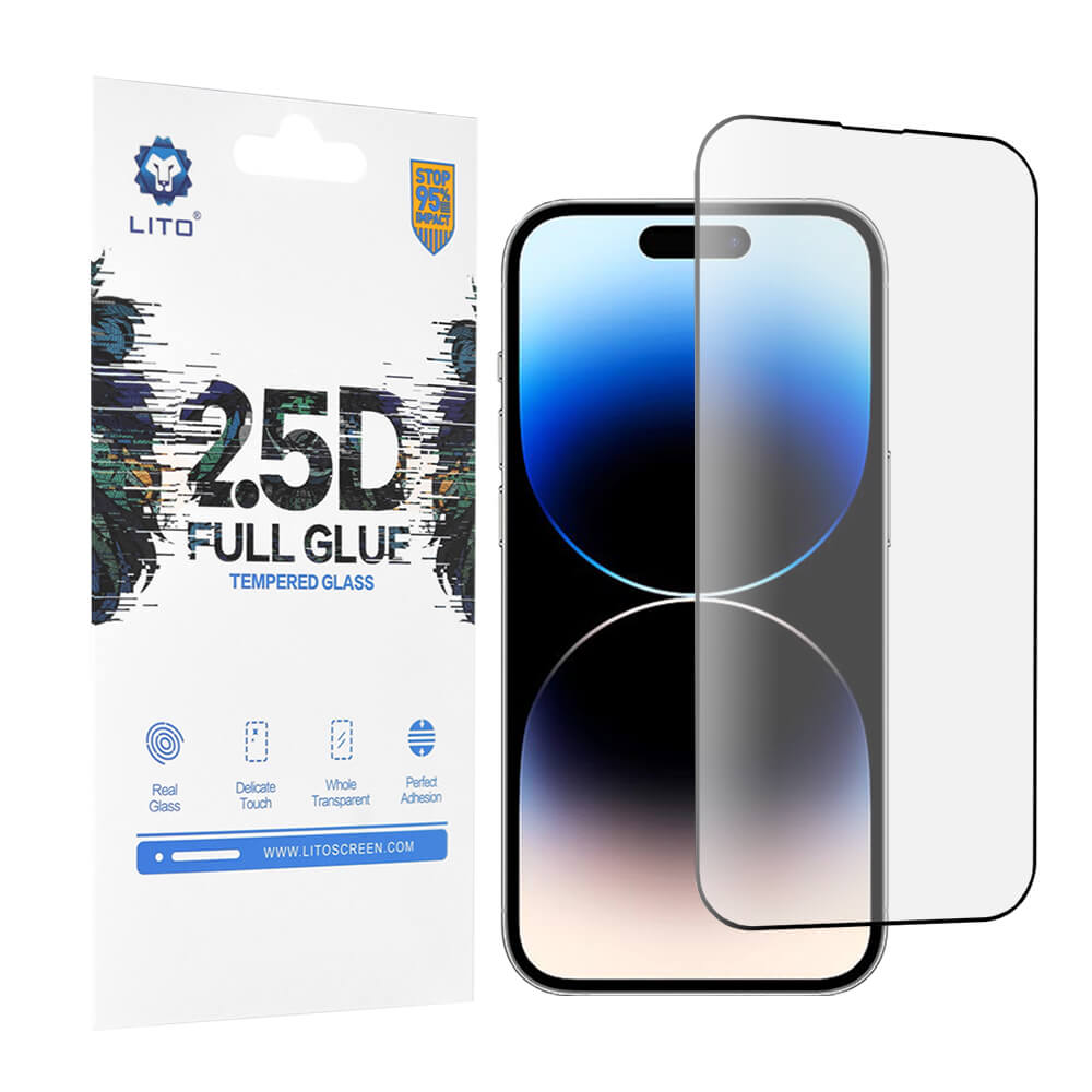 Lito iPhone 14 Pro 0.33mm 2.5D 9H Full Screen Αντιχαρακτικό Γυαλί Οθόνης - Black