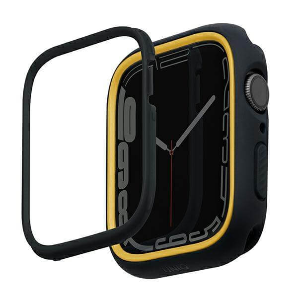 Uniq Θήκη Apple Watch 4 / 5 / 6 / 7 / 8 / 9 / SE / SE 2 - 44 / 45 mm Moduo με 2 Εναλλάξιμα Πλαίσια - Black / Mustard