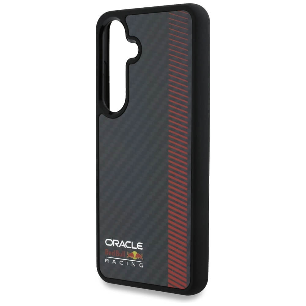 Red Bull Samsung Galaxy S25 Plus - Real Carbon Fiber Powerbar - MagSafe Σκληρή Θήκη με Πλαίσιο Σιλικόνης - Black - RBHMS25M24CFGSMK