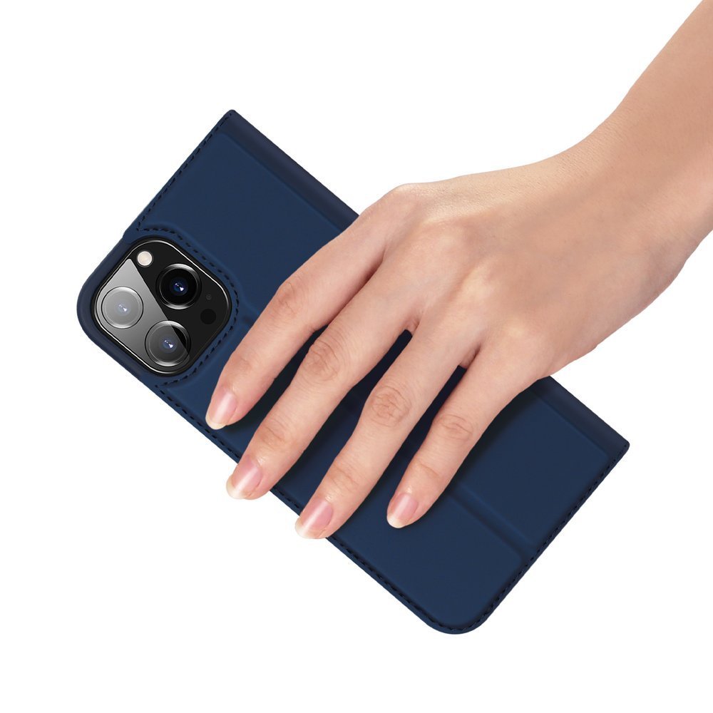 Dux Ducis iPhone 13 Pro Max Flip Stand Case Θήκη Βιβλίο - Blue