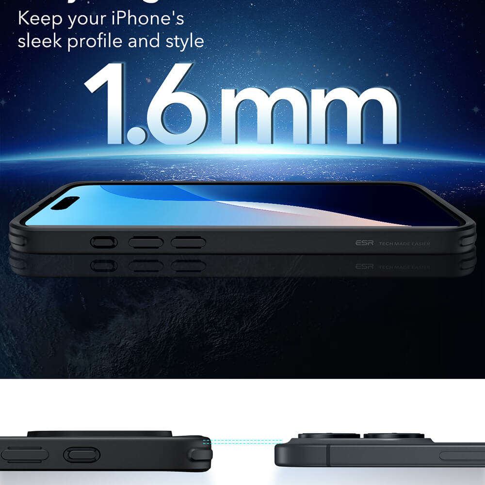 ESR iPhone 16 Classic Hybrid Halolock Σκληρή Θήκη με Πλαίσιο Σιλικόνης και MagSafe - Frosted Black