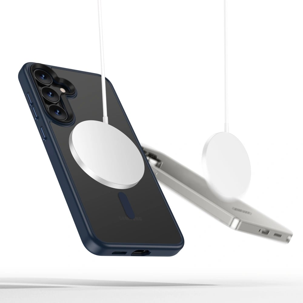 Tech - Protect Samsung Galaxy S25 MagMat Σκληρή Θήκη με Πλαίσιο Σιλικόνης και MagSafe - Matte Navy / Ημιδιάφανη